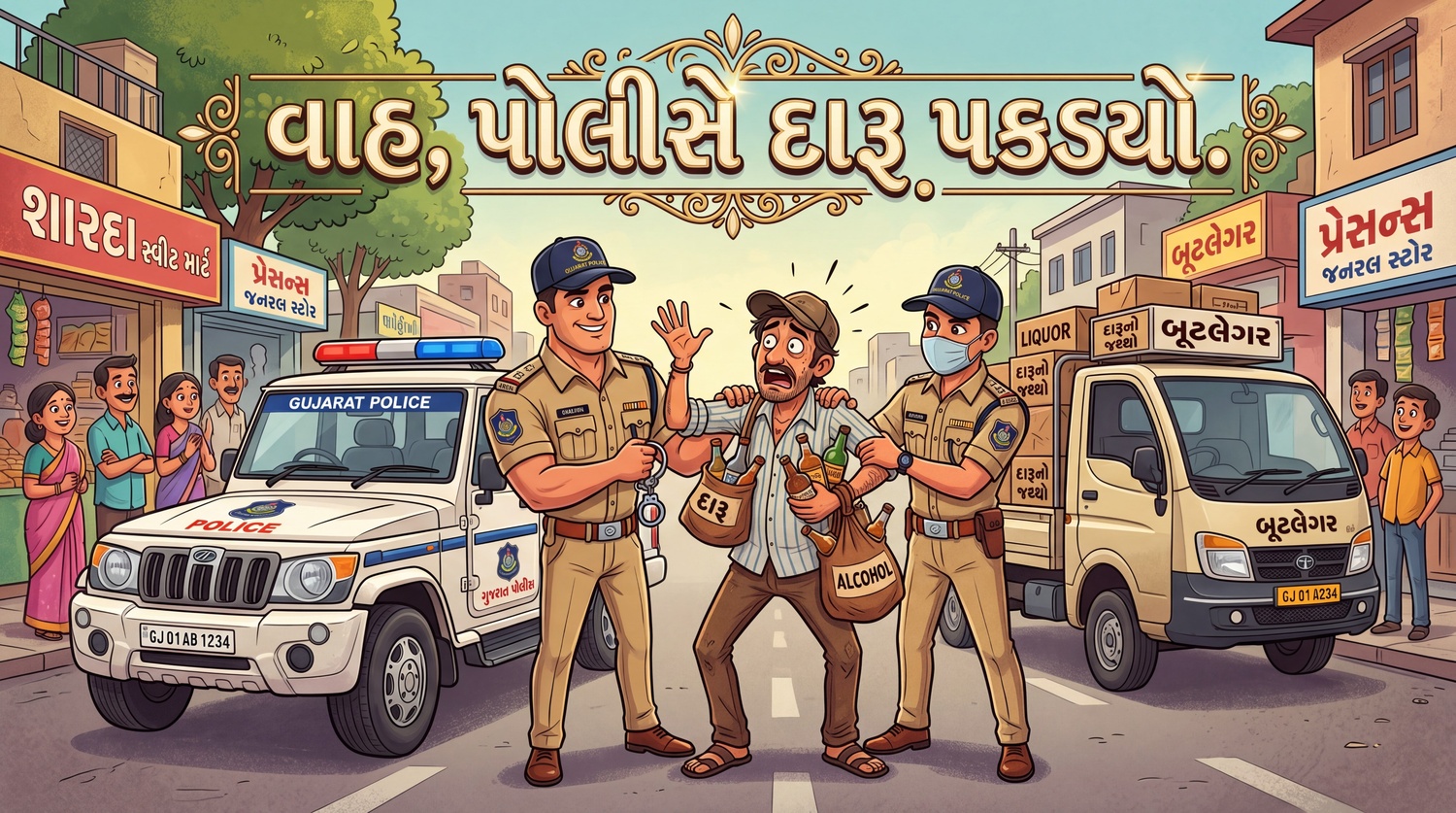 પોલીસનું ઓપરેશન : ૨૨ લાખના મુદ્દામાલ સાથે બે ગાડીઓ ઝડપાઈ